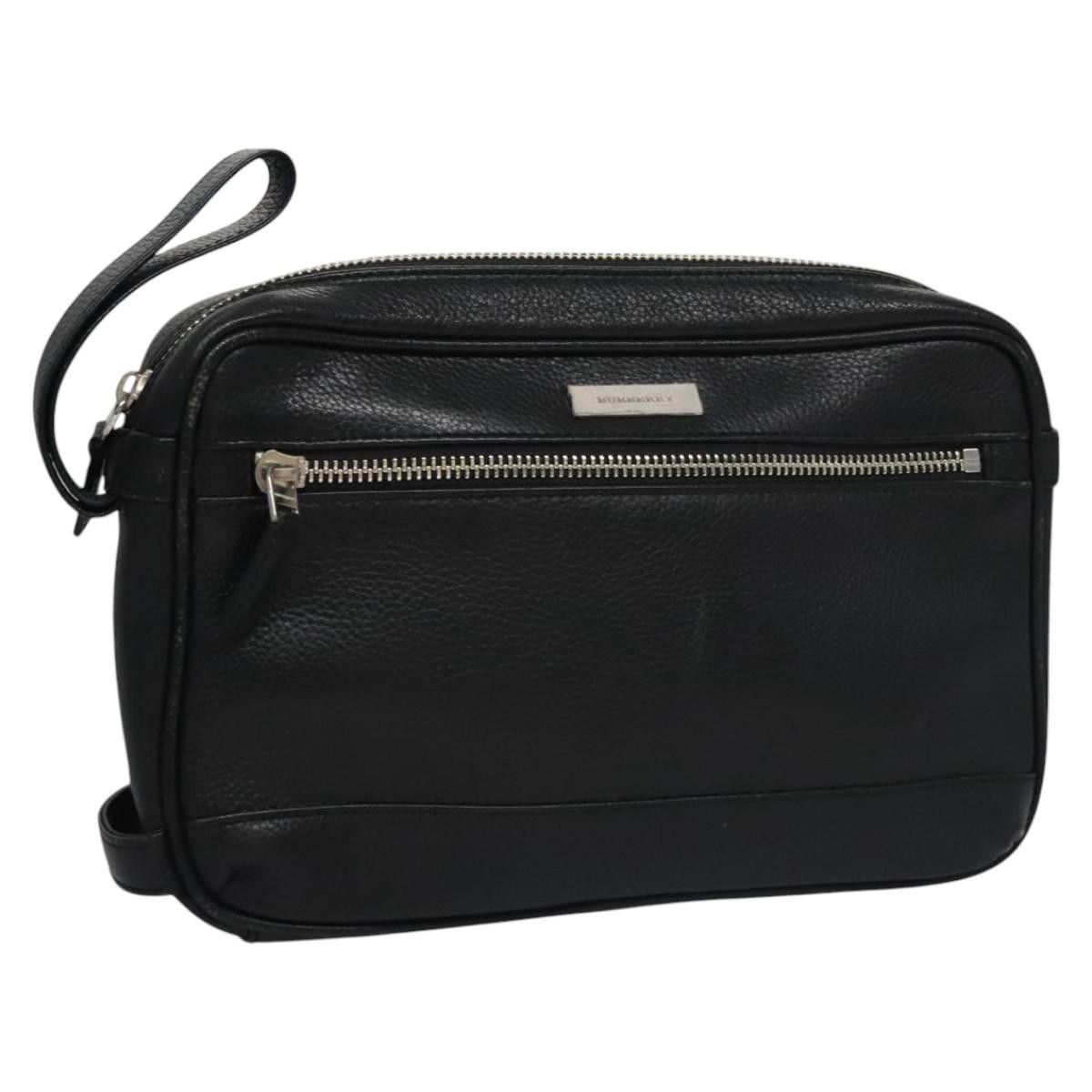 Burberry Black Leather Clutch Bag (Pre-Owned) Size ONE SIZE - 14 Thumbnail