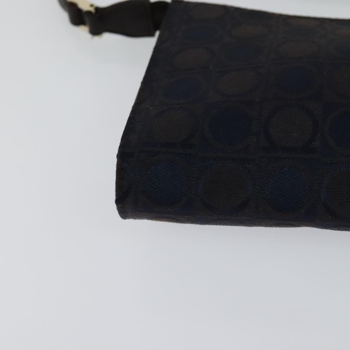 Salvatore Ferragamo Gancini Navy Canvas Handbag (Pre-Owned) Size ONE SIZE - 10 Thumbnail