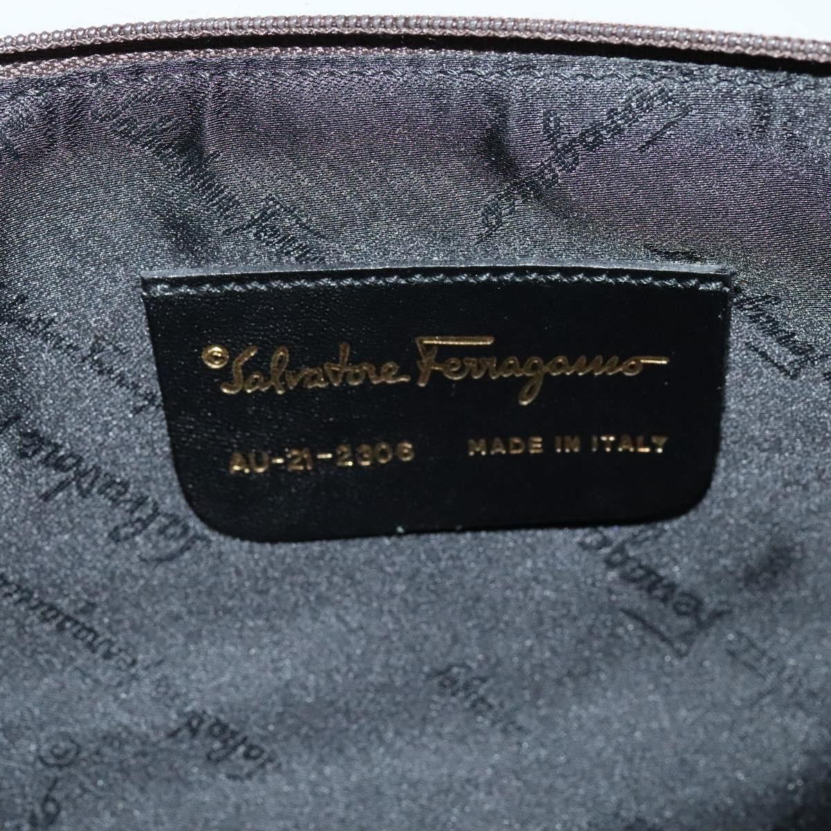 Salvatore Ferragamo Gancini Navy Canvas Handbag (Pre-Owned) Size ONE SIZE - 16 Thumbnail