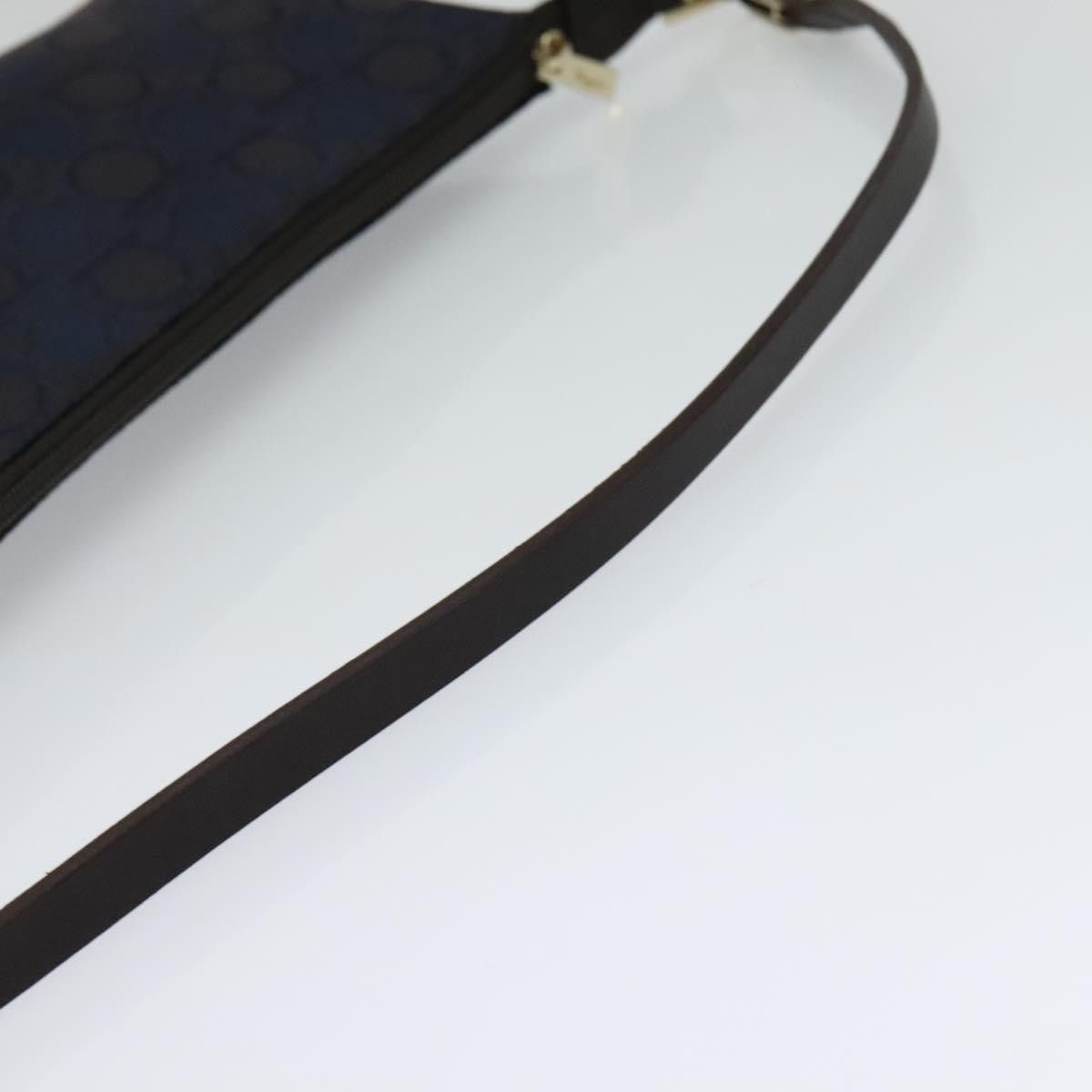 Salvatore Ferragamo Gancini Navy Canvas Handbag (Pre-Owned) Size ONE SIZE - 5 Thumbnail
