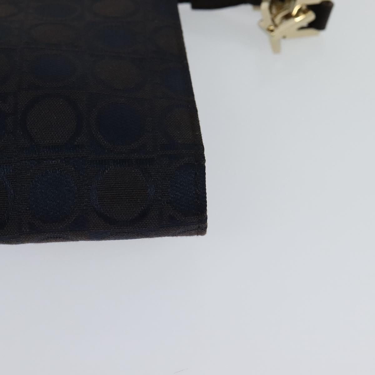 Salvatore Ferragamo Gancini Navy Canvas Handbag (Pre-Owned) Size ONE SIZE - 11 Thumbnail