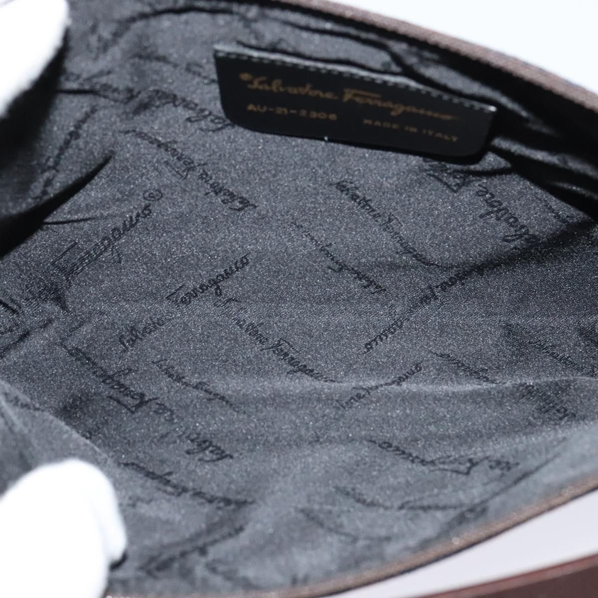 Salvatore Ferragamo Gancini Navy Canvas Handbag (Pre-Owned) Size ONE SIZE - 15 Thumbnail