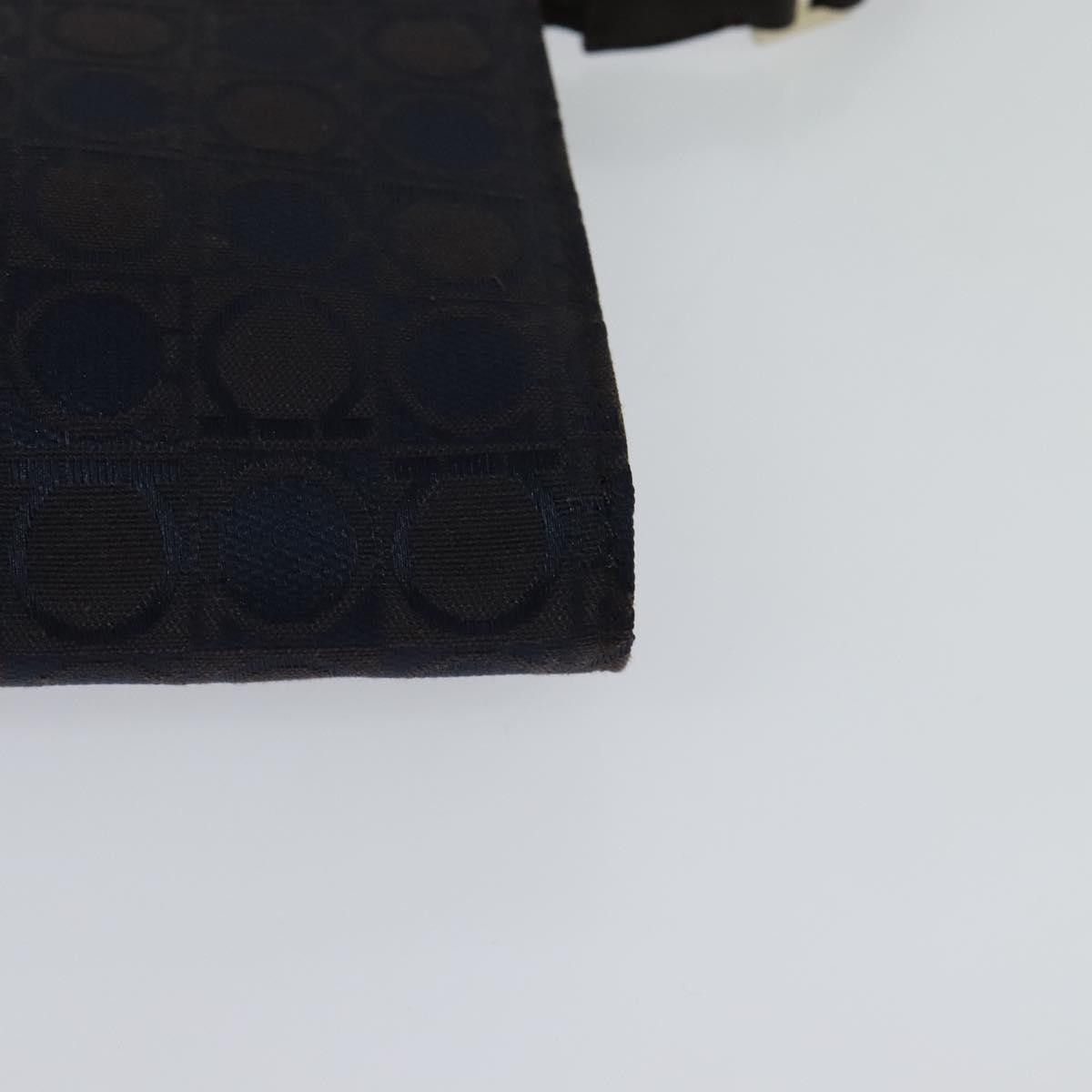Salvatore Ferragamo Gancini Navy Canvas Handbag (Pre-Owned) Size ONE SIZE - 9 Thumbnail