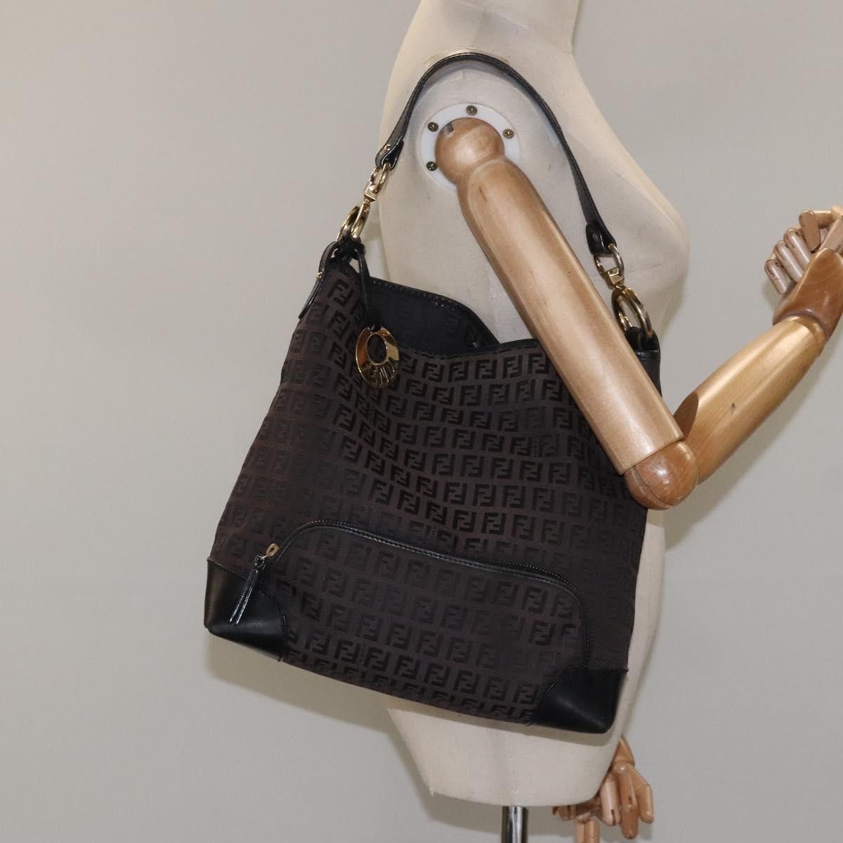Fendi Black Canvas Shoulder Bag (Pre-Owned) Size ONE SIZE - 15 Thumbnail