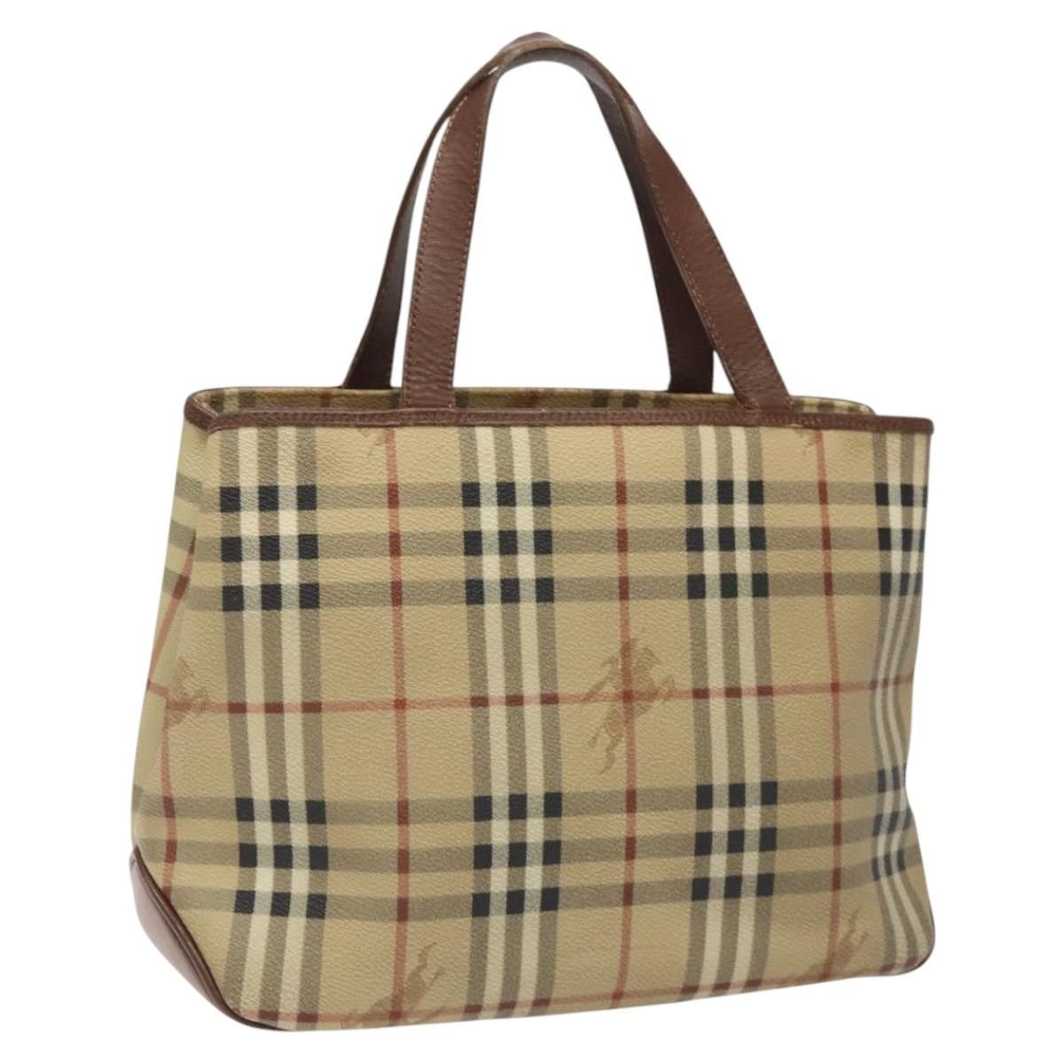 Burberry Haymarket Beige Canvas Handbag (Pre-Owned) Size ONE SIZE - 14 Thumbnail