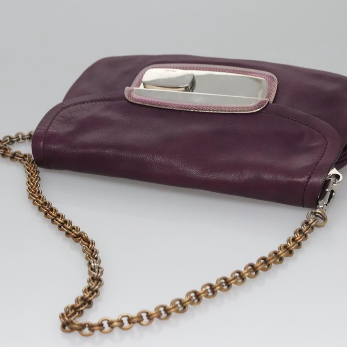 Prada Purple Leather Shoulder Bag (Pre-Owned) Size ONE SIZE - 5 Thumbnail