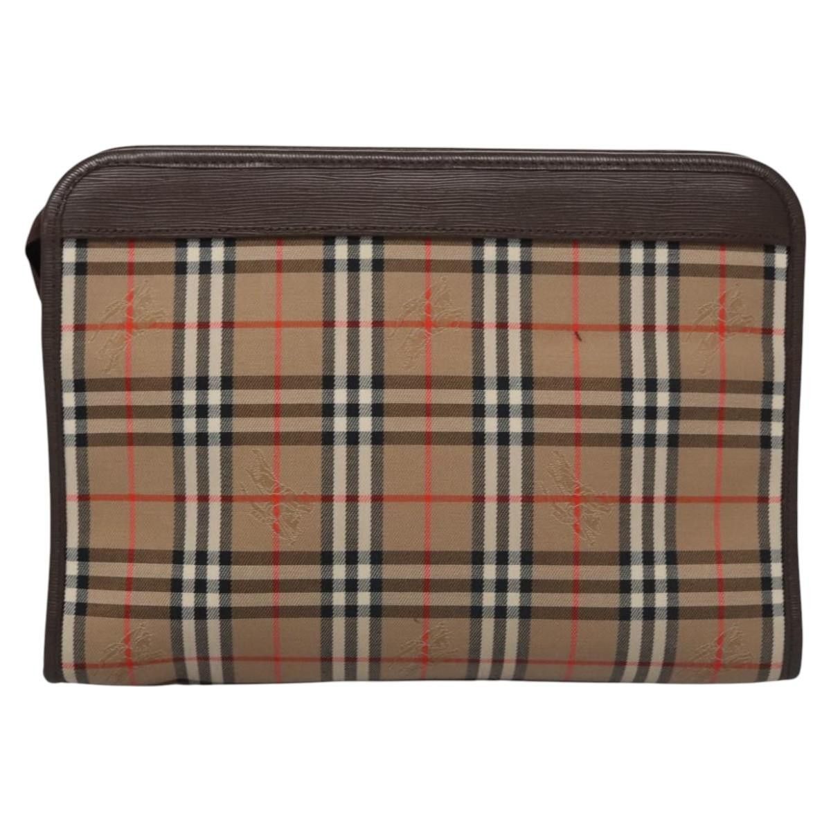 Burberry Nova Check Beige Canvas Clutch Bag (Pre-Owned) Size ONE SIZE - 2 Thumbnail