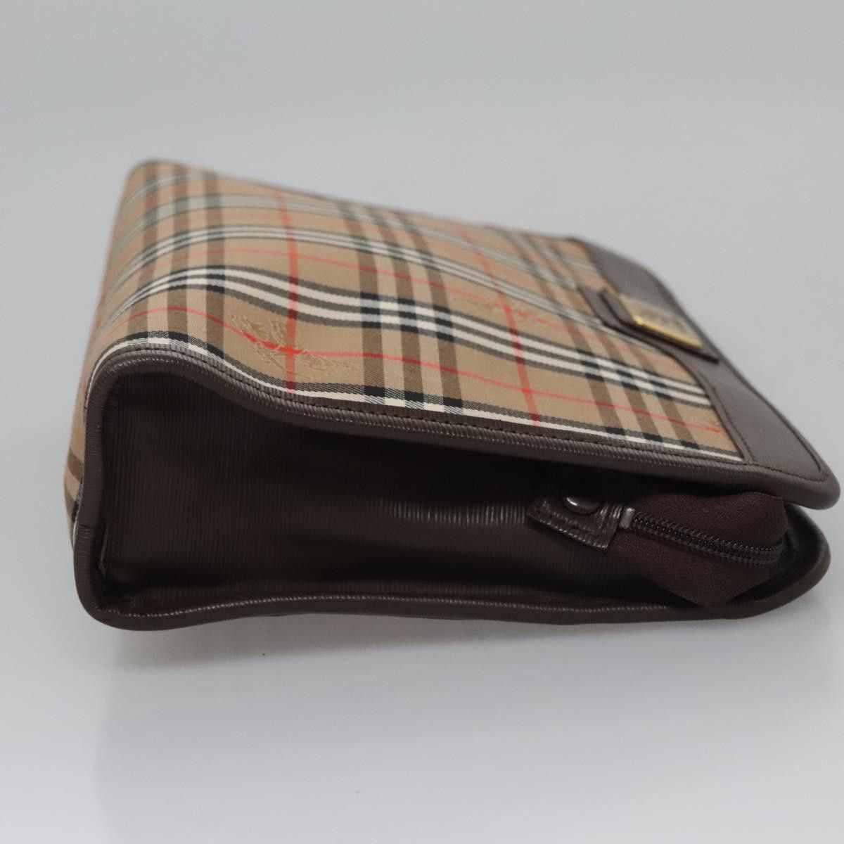 Burberry Nova Check Beige Canvas Clutch Bag (Pre-Owned) Size ONE SIZE - 4 Thumbnail
