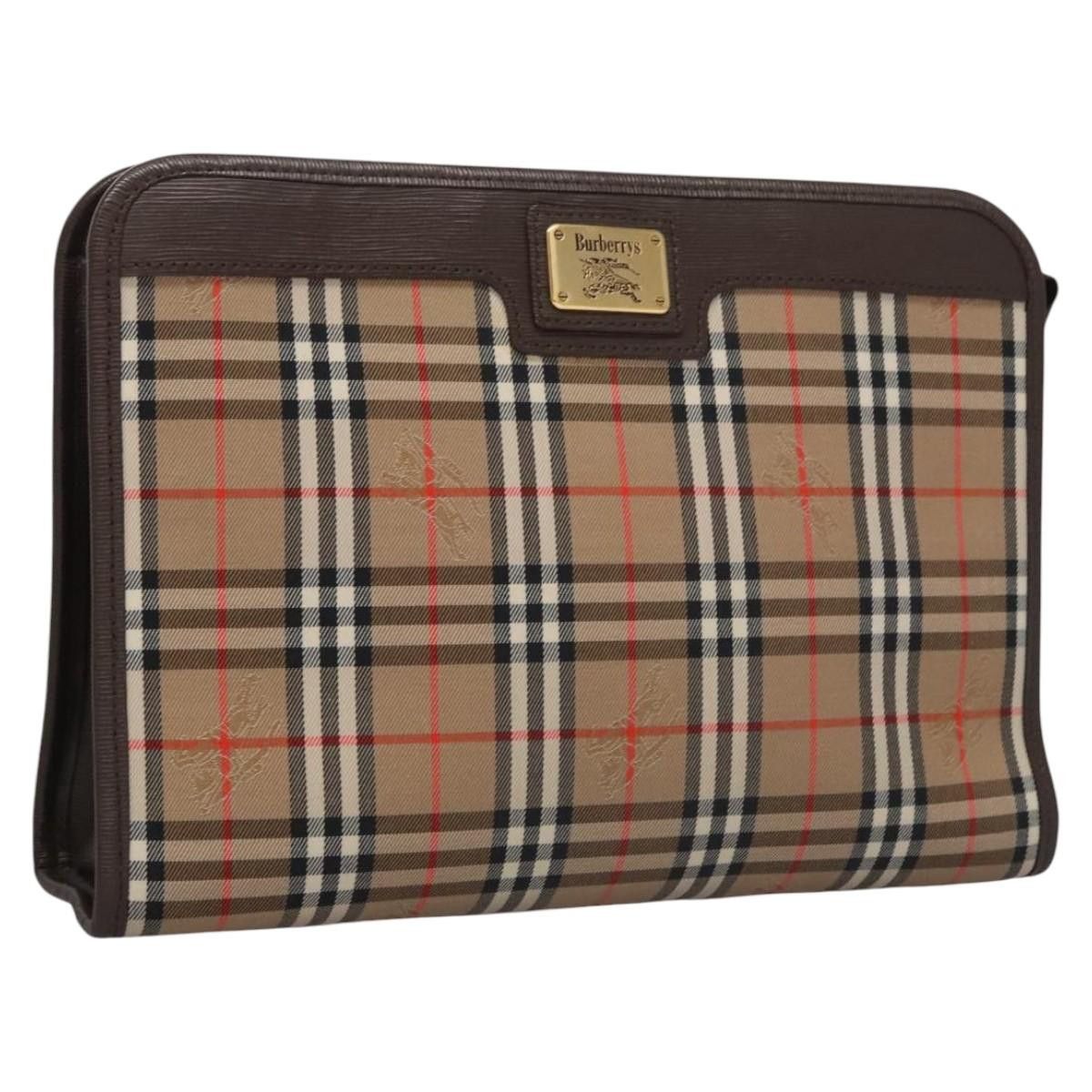 Burberry Nova Check Beige Canvas Clutch Bag (Pre-Owned) Size ONE SIZE - 13 Thumbnail