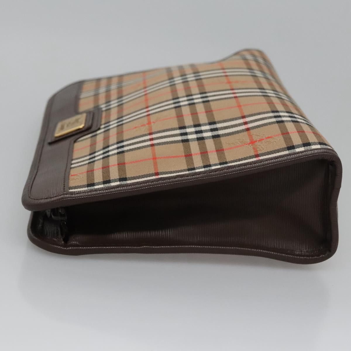 Burberry Nova Check Beige Canvas Clutch Bag (Pre-Owned) Size ONE SIZE - 3 Thumbnail