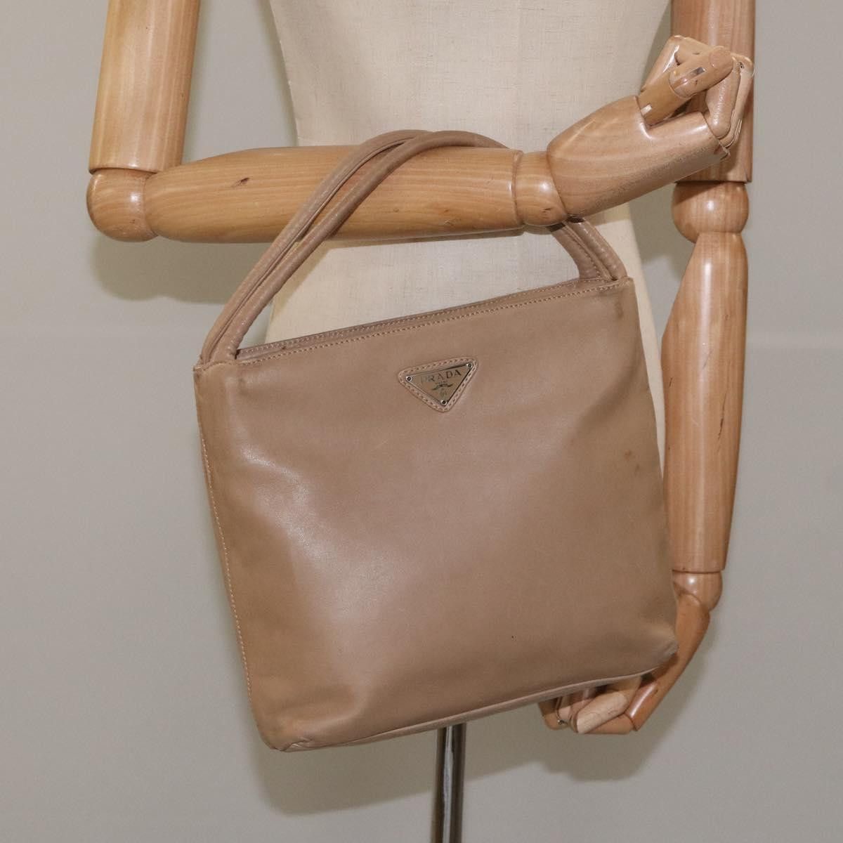Prada Beige Leather Handbag (Pre-Owned) Size ONE SIZE - 13 Thumbnail