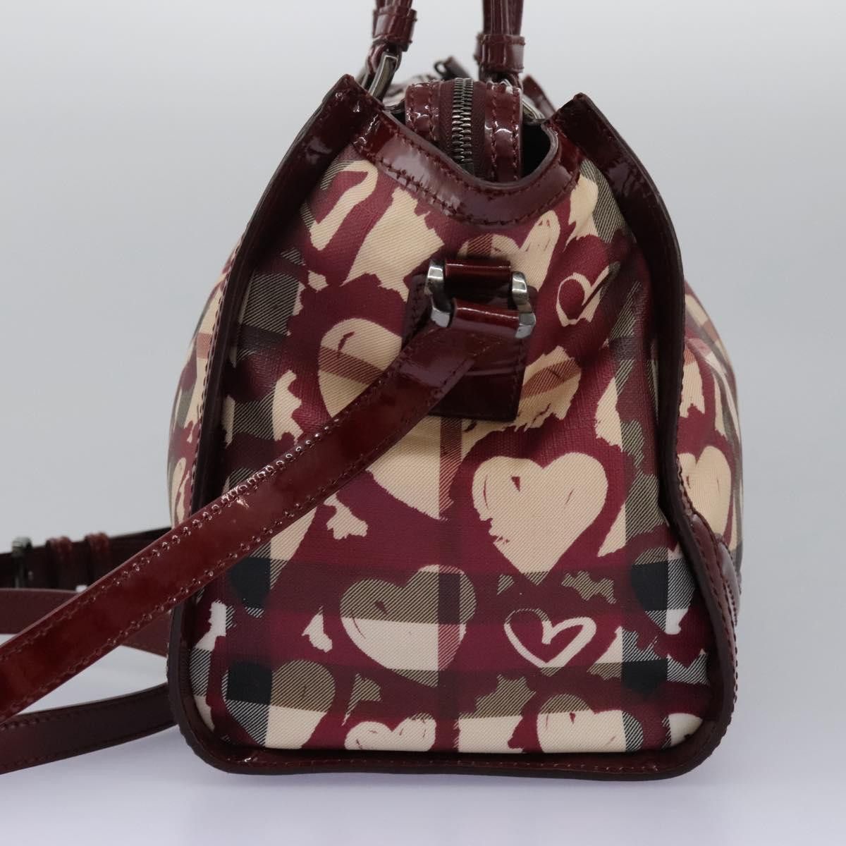 Burberry Heart Burgundy Canvas Travel Bag (Pre-Owned) Size ONE SIZE - 4 Thumbnail