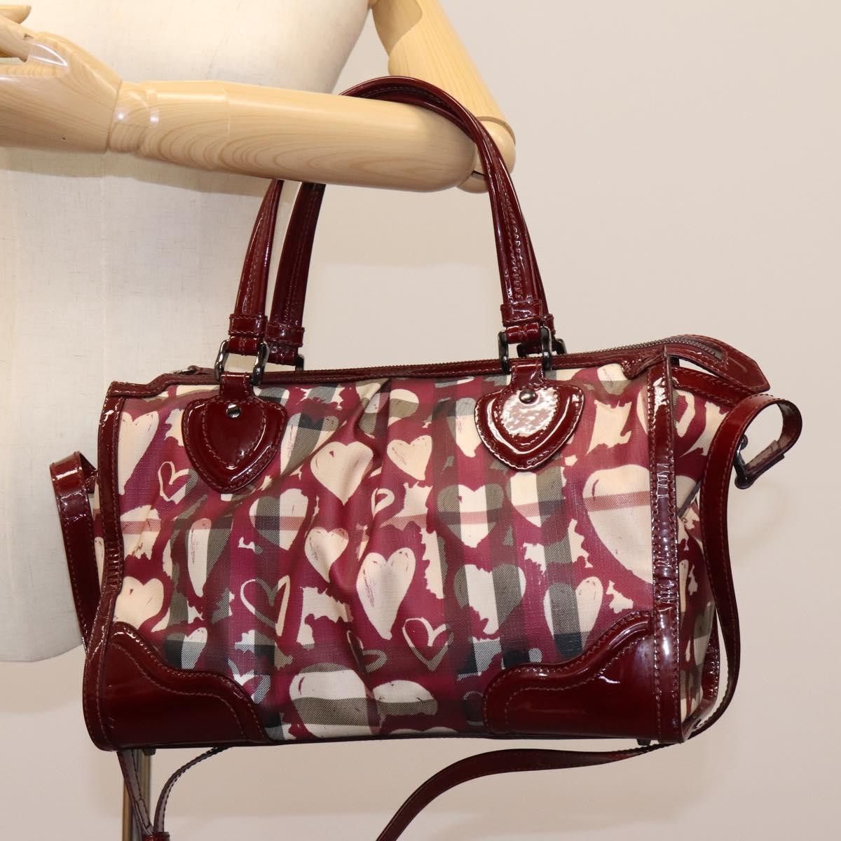 Burberry Heart Burgundy Canvas Travel Bag (Pre-Owned) Size ONE SIZE - 16 Thumbnail