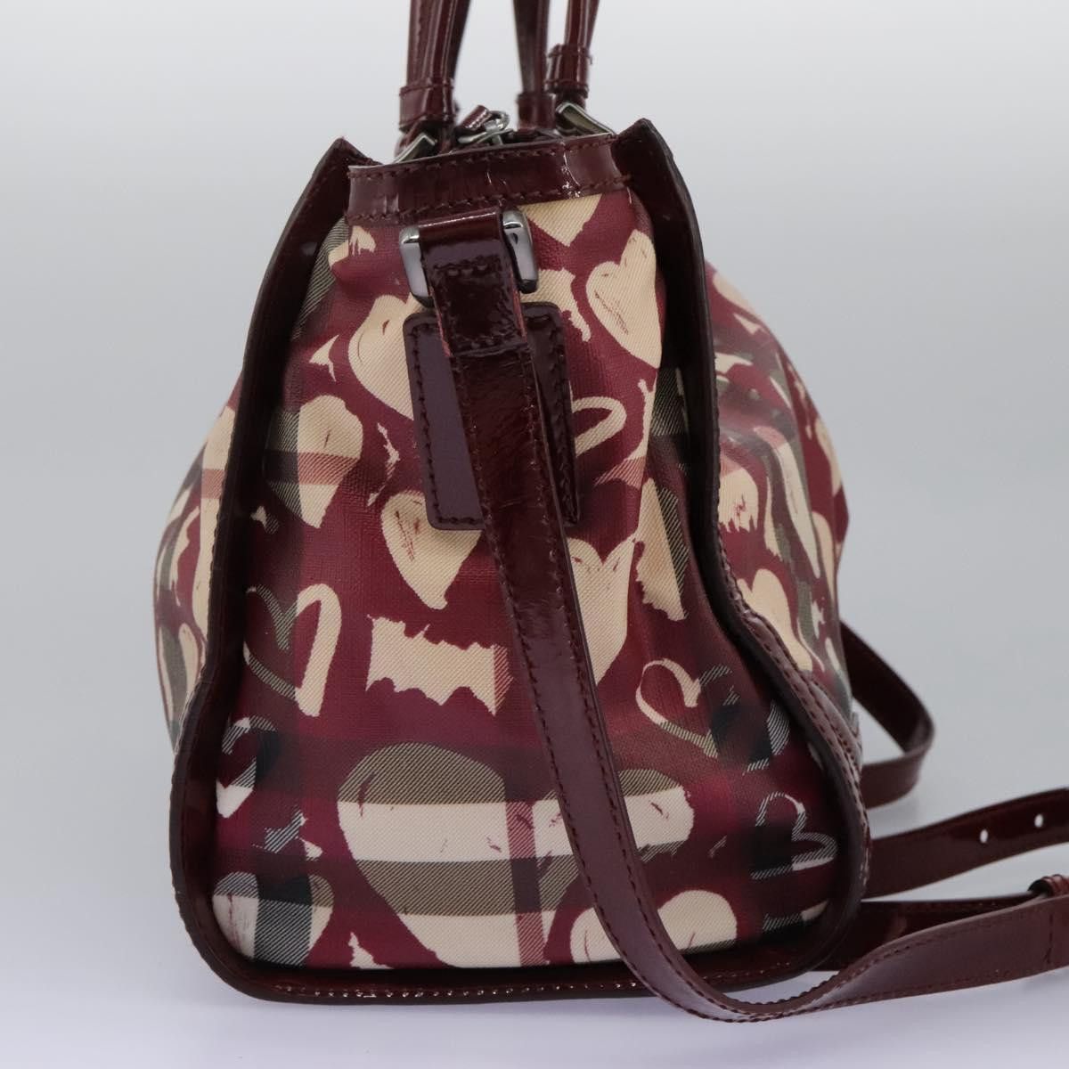 Burberry Heart Burgundy Canvas Travel Bag (Pre-Owned) Size ONE SIZE - 3 Thumbnail