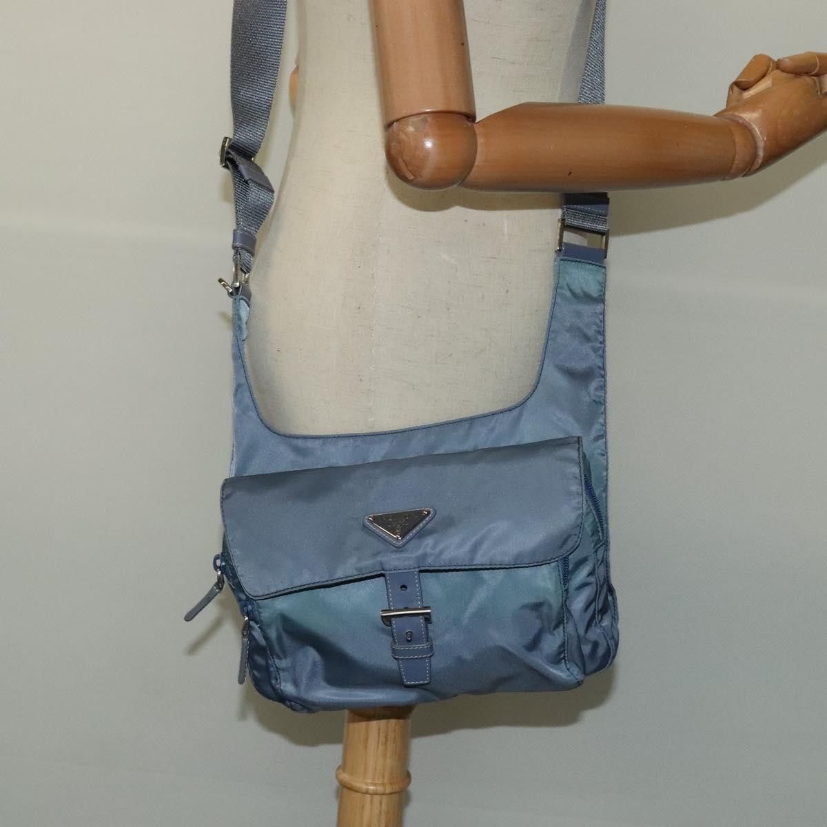 Prada Tessuto Blue Synthetic Shoulder Bag (Pre-Owned) Size ONE SIZE - 15 Thumbnail