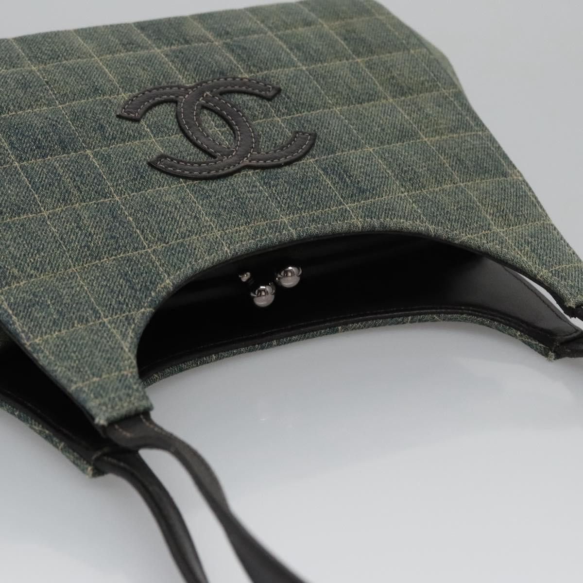 Chanel Chocolate Bar Blue Canvas Shoulder Bag (Pre-Owned) Size ONE SIZE - 17 Thumbnail