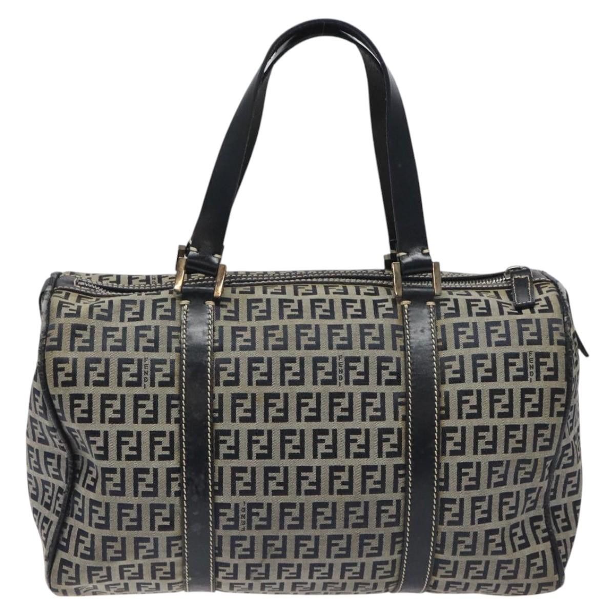 Fendi Zucchino Navy Canvas Handbag (Pre-Owned) Size ONE SIZE - 2 Thumbnail