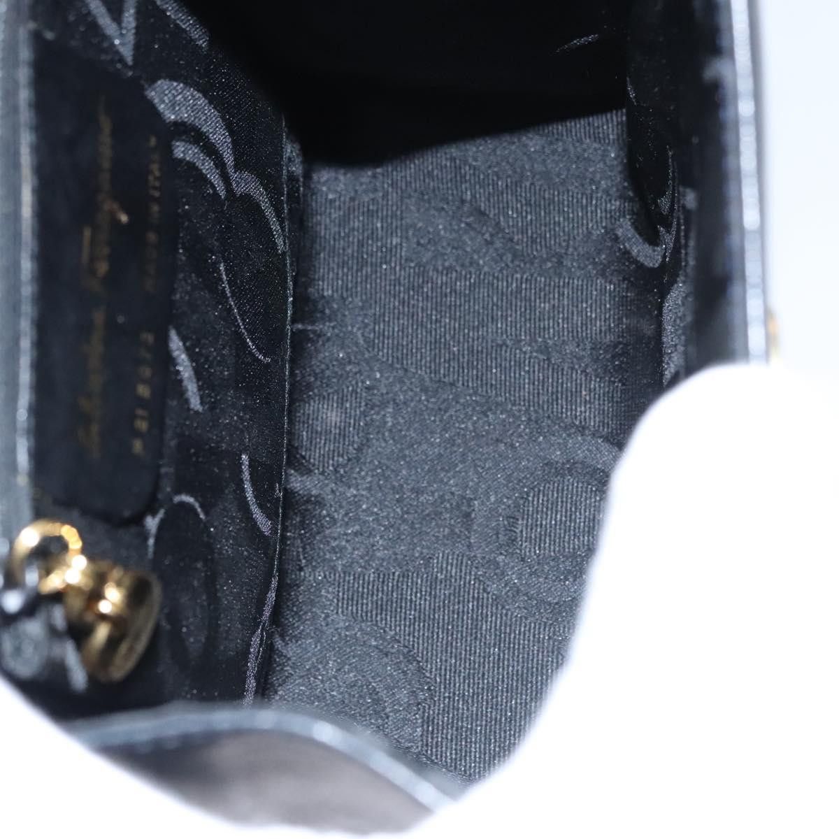 Salvatore Ferragamo Gancini Black Leather Handbag (Pre-Owned) Size ONE SIZE - 11 Thumbnail