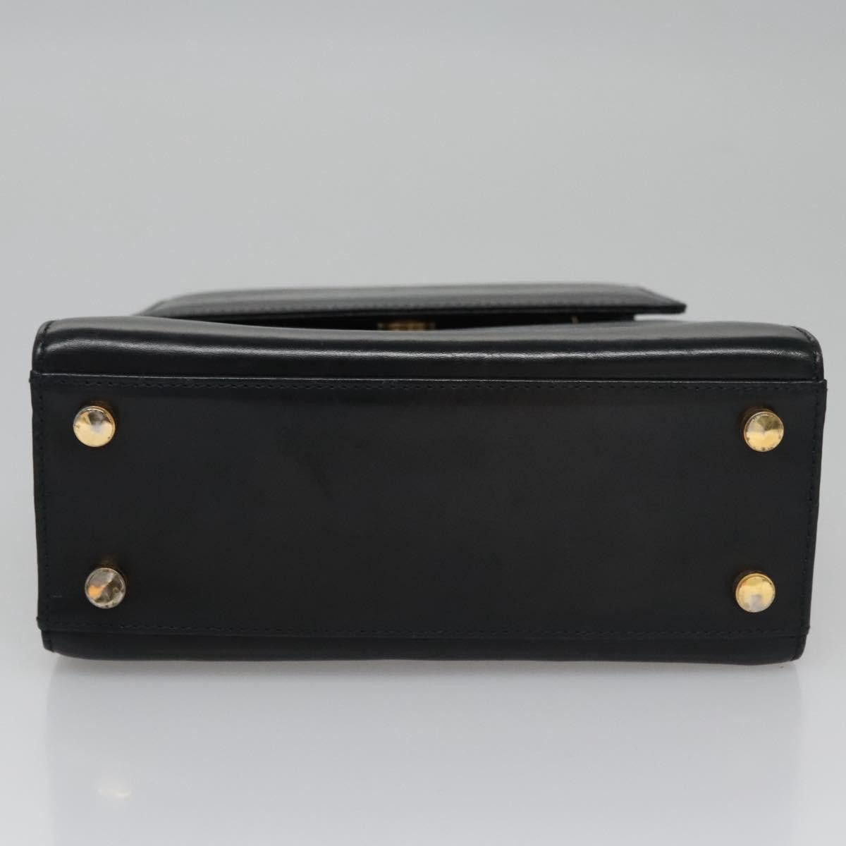 Salvatore Ferragamo Gancini Black Leather Handbag (Pre-Owned) Size ONE SIZE - 17 Thumbnail