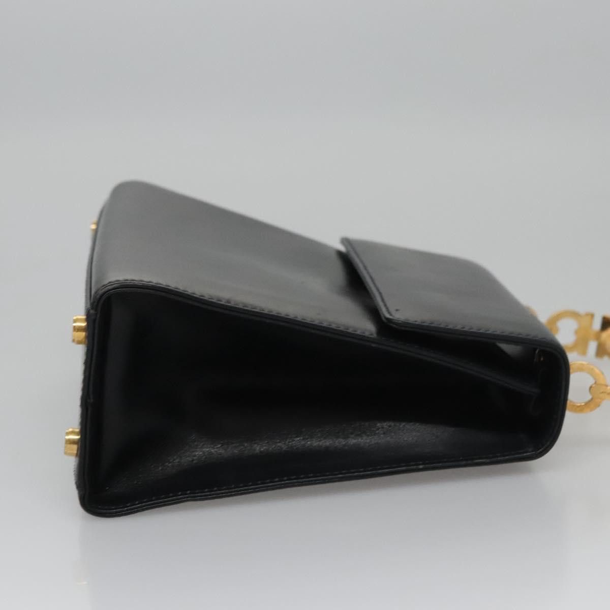 Salvatore Ferragamo Gancini Black Leather Handbag (Pre-Owned) Size ONE SIZE - 3 Thumbnail
