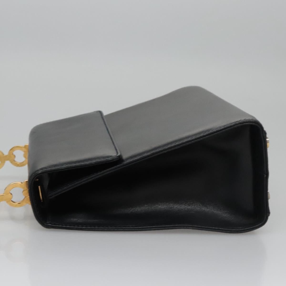 Salvatore Ferragamo Gancini Black Leather Handbag (Pre-Owned) Size ONE SIZE - 4 Thumbnail