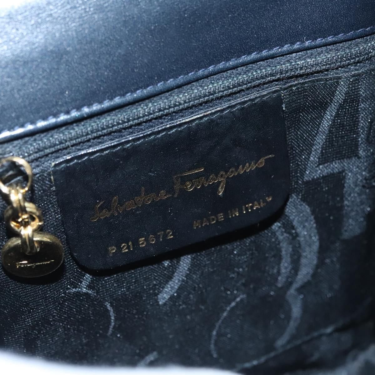 Salvatore Ferragamo Gancini Black Leather Handbag (Pre-Owned) Size ONE SIZE - 12 Thumbnail
