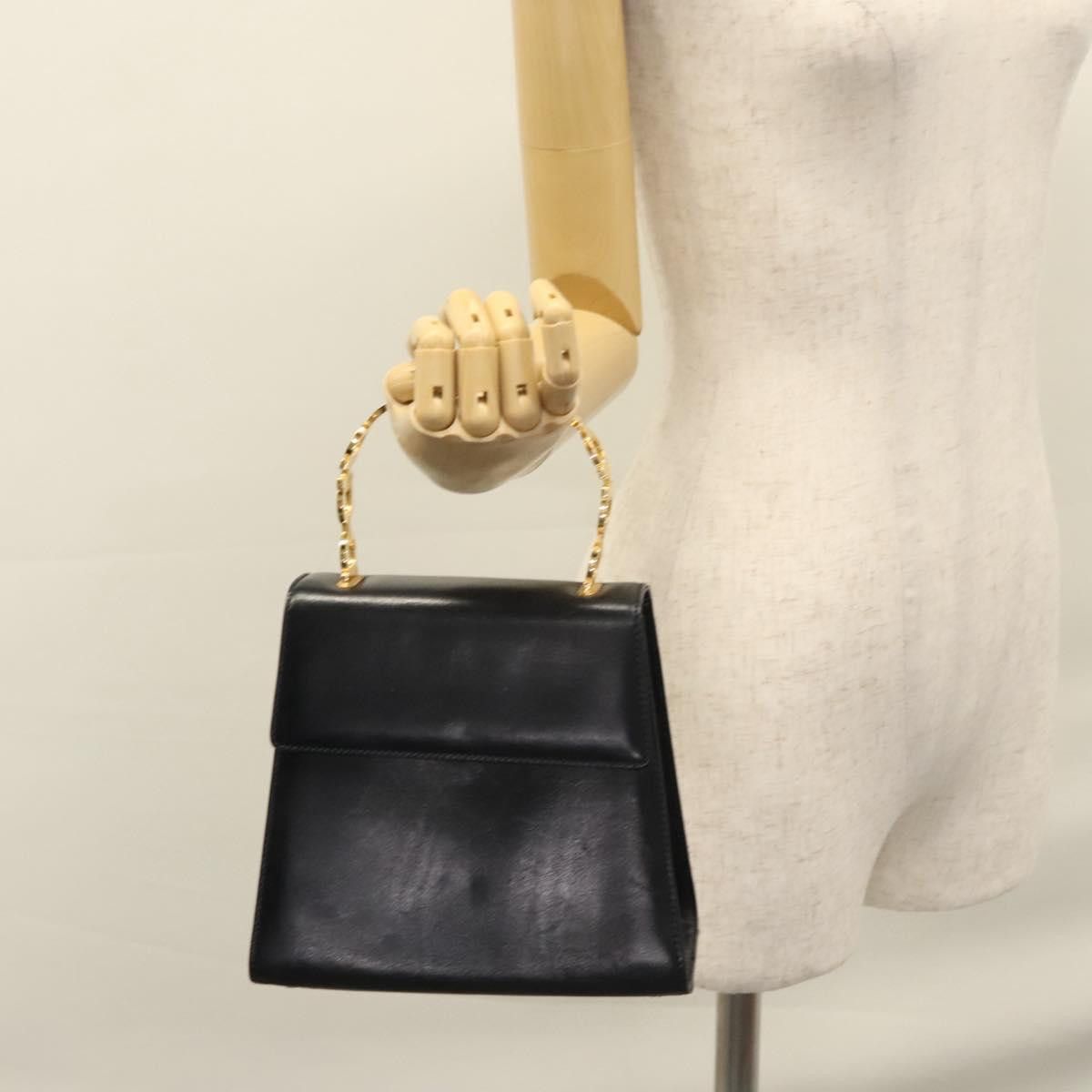 Salvatore Ferragamo Gancini Black Leather Handbag (Pre-Owned) Size ONE SIZE - 13 Thumbnail