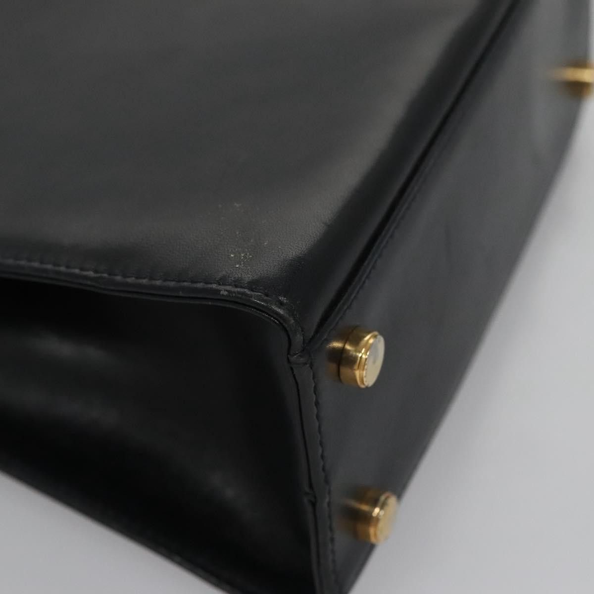 Salvatore Ferragamo Gancini Black Leather Handbag (Pre-Owned) Size ONE SIZE - 9 Thumbnail
