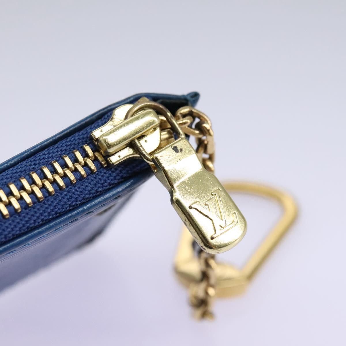 Louis Vuitton Pochette Clés Blue Leather Wallet (Pre-Owned) Size ONE SIZE - 11 Thumbnail