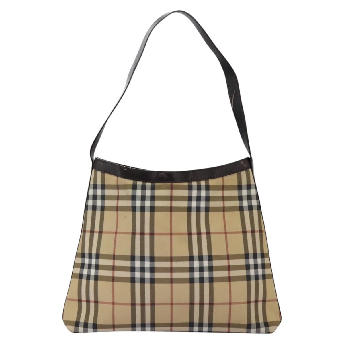 Burberry Nova Check Beige Canvas Shoulder Bag (Pre-Owned) Size ONE SIZE - 2 Thumbnail