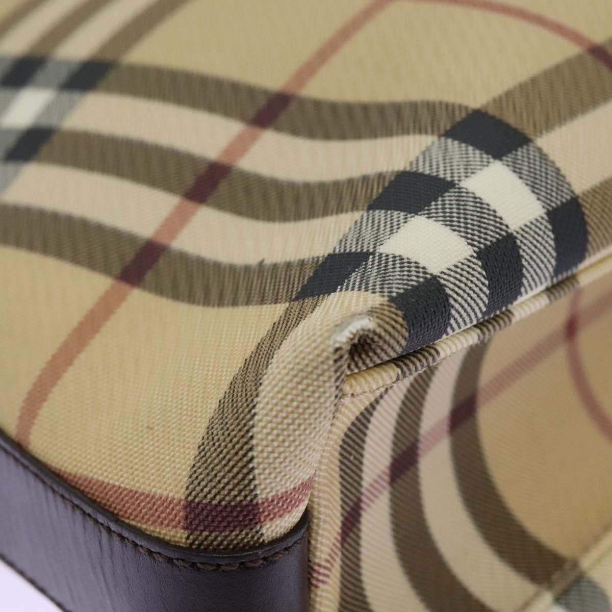 Burberry Nova Check Beige Canvas Shoulder Bag (Pre-Owned) Size ONE SIZE - 9 Thumbnail