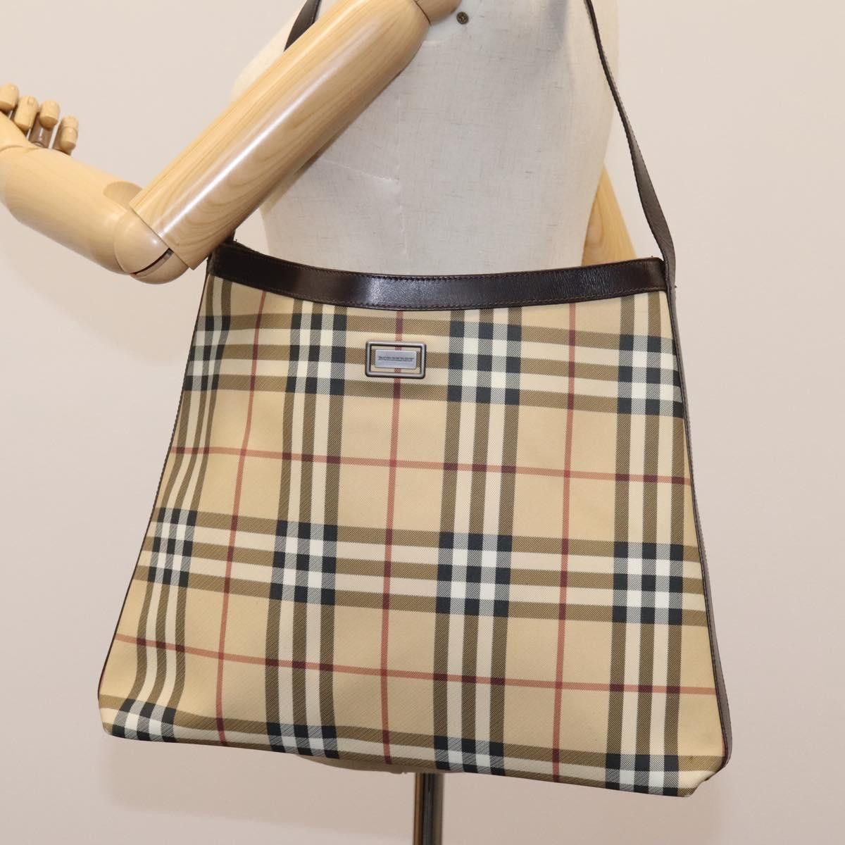 Burberry Nova Check Beige Canvas Shoulder Bag (Pre-Owned) Size ONE SIZE - 15 Thumbnail