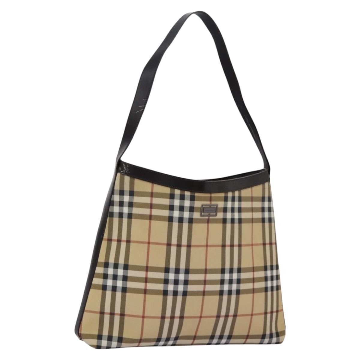 Burberry Nova Check Beige Canvas Shoulder Bag (Pre-Owned) Size ONE SIZE - 16 Thumbnail
