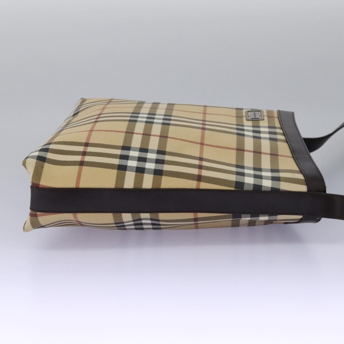 Burberry Nova Check Beige Canvas Shoulder Bag (Pre-Owned) Size ONE SIZE - 4 Thumbnail