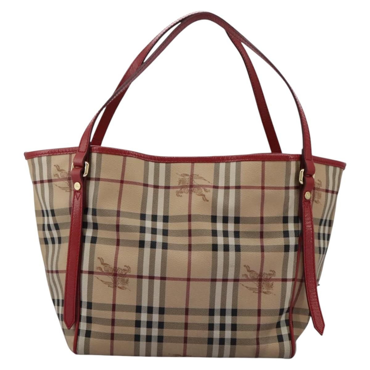 Burberry Haymarket Beige Canvas Tote Bag (Pre-Owned) Size ONE SIZE - 2 Thumbnail