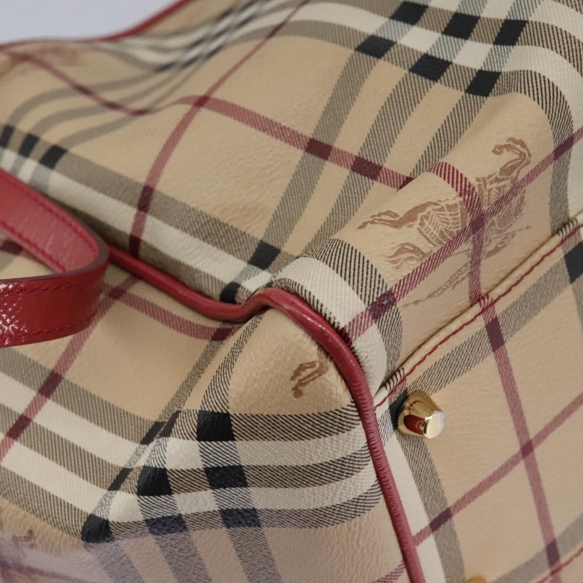 Burberry Haymarket Beige Canvas Tote Bag (Pre-Owned) Size ONE SIZE - 7 Thumbnail