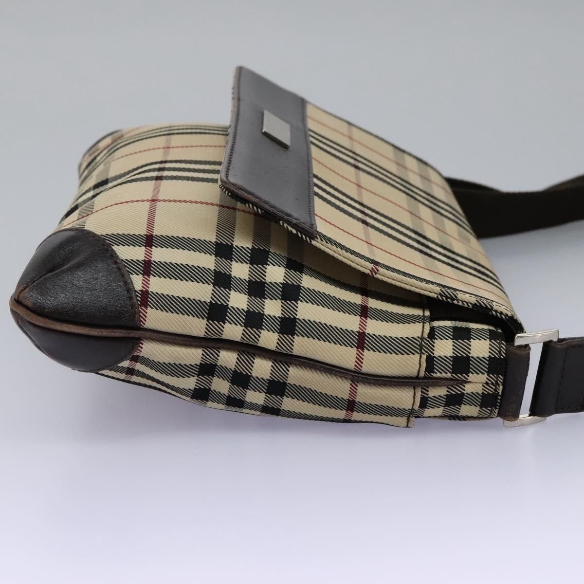 Burberry Nova Check Beige Canvas Shoulder Bag (Pre-Owned) Size ONE SIZE - 4 Thumbnail
