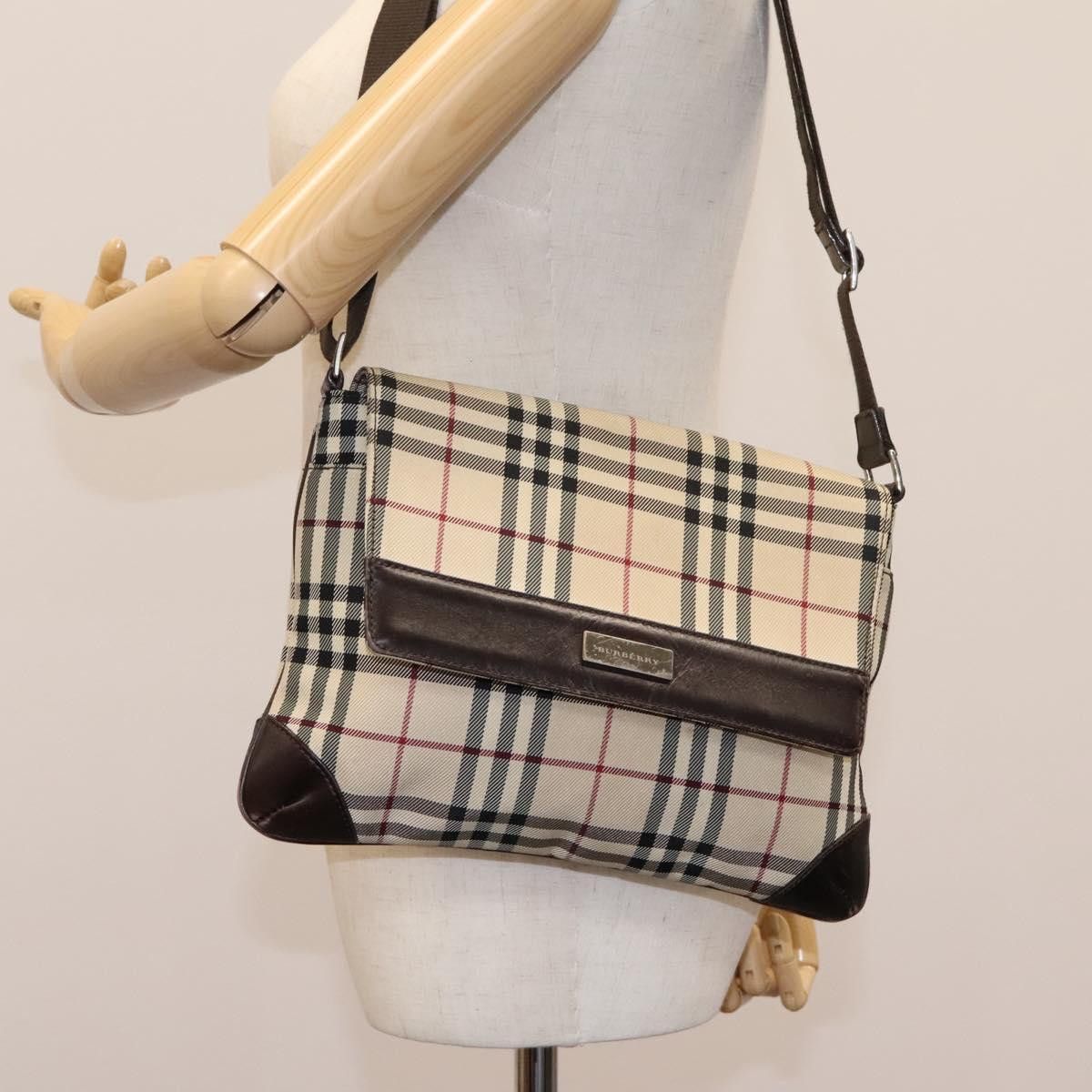 Burberry Nova Check Beige Canvas Shoulder Bag (Pre-Owned) Size ONE SIZE - 14 Thumbnail
