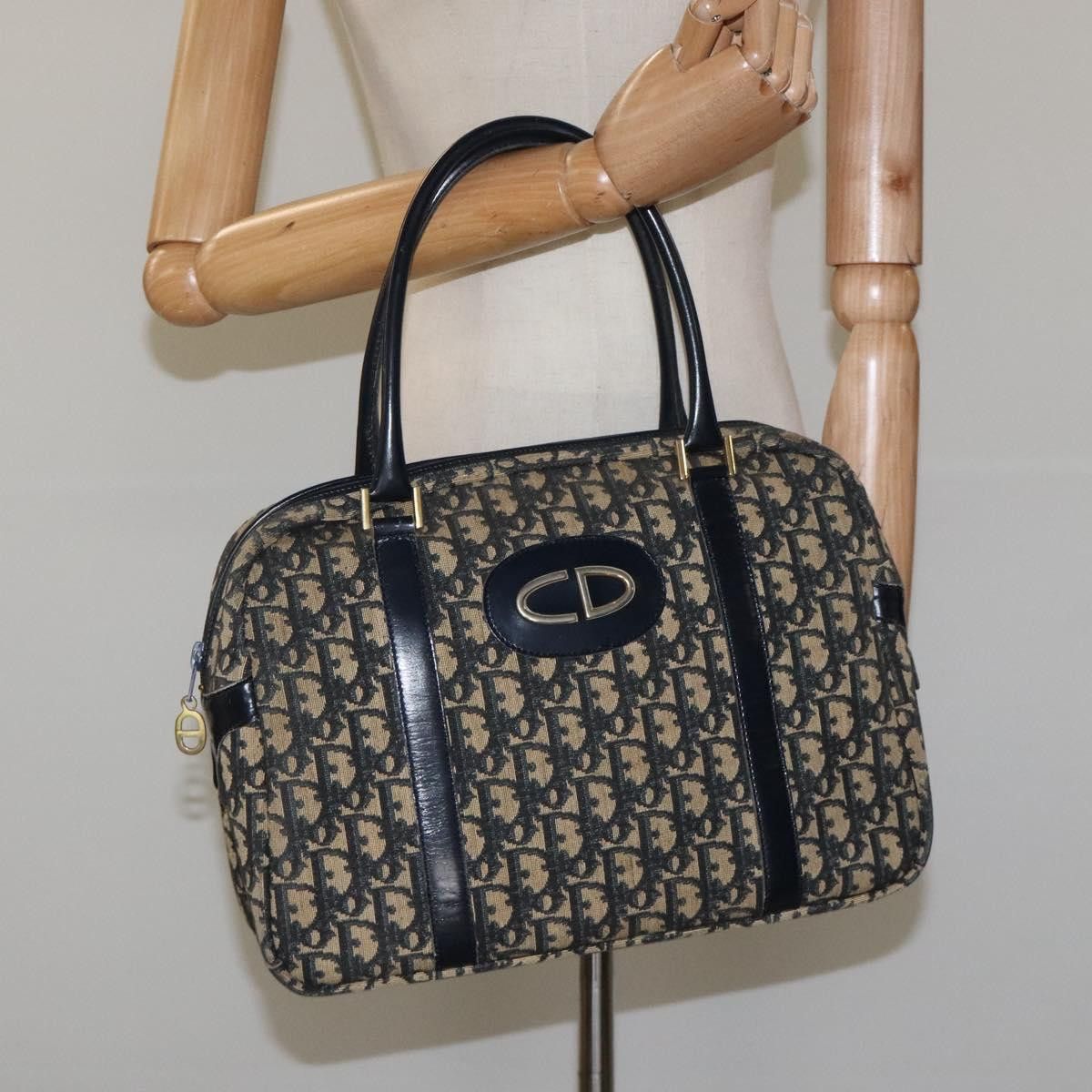 Dior Trotter Navy Canvas Handbag (Pre-Owned) Size ONE SIZE - 15 Thumbnail