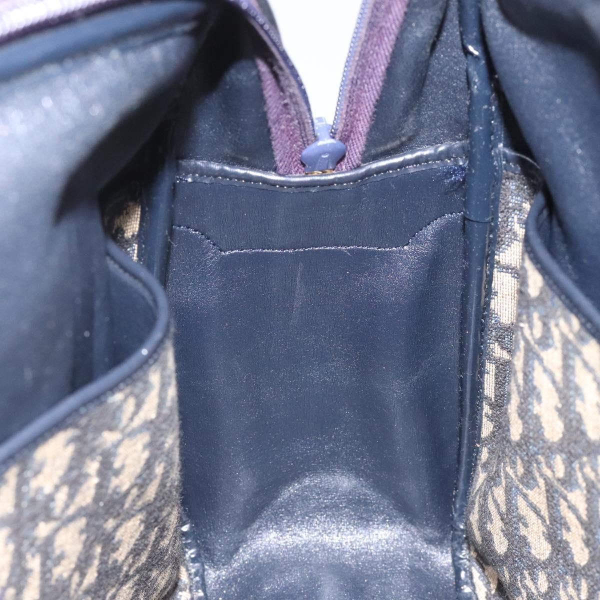 Dior Trotter Navy Canvas Handbag (Pre-Owned) Size ONE SIZE - 11 Thumbnail