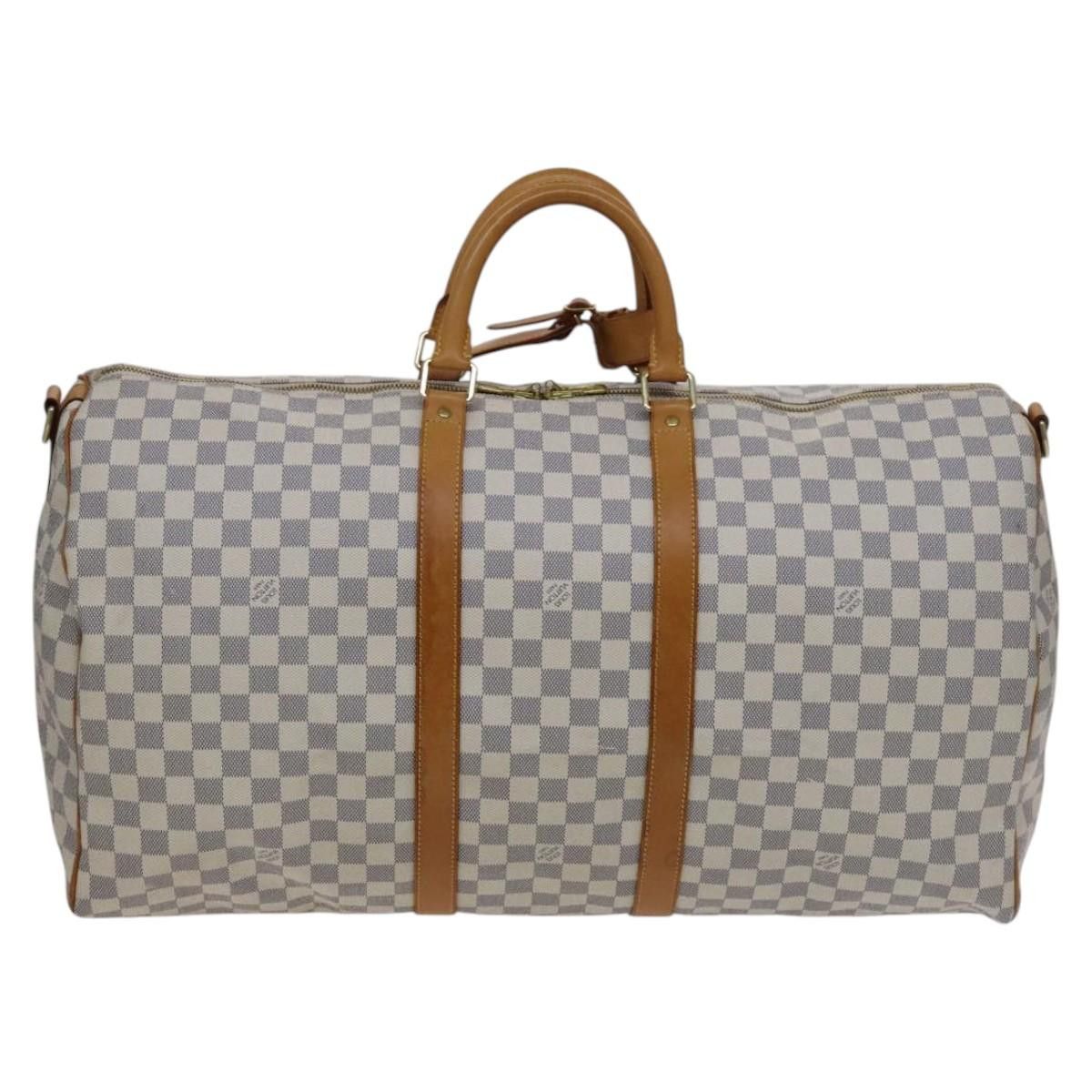 Louis Vuitton Keepall Bandouliere 55 White Canvas Travel Bag (Pre-Owned) Size ONE SIZE - 2 Thumbnail