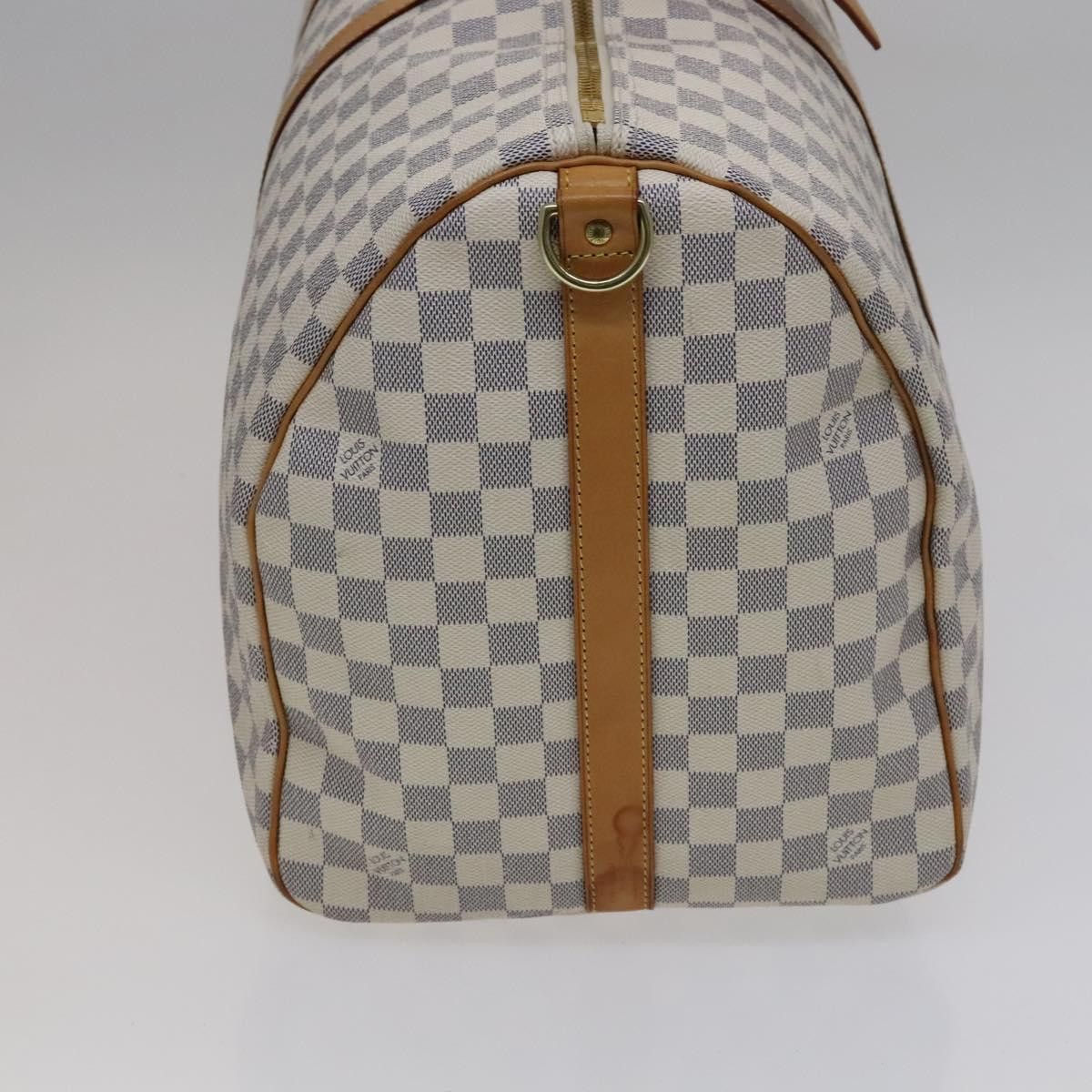 Louis Vuitton Keepall Bandouliere 55 White Canvas Travel Bag (Pre-Owned) Size ONE SIZE - 4 Thumbnail