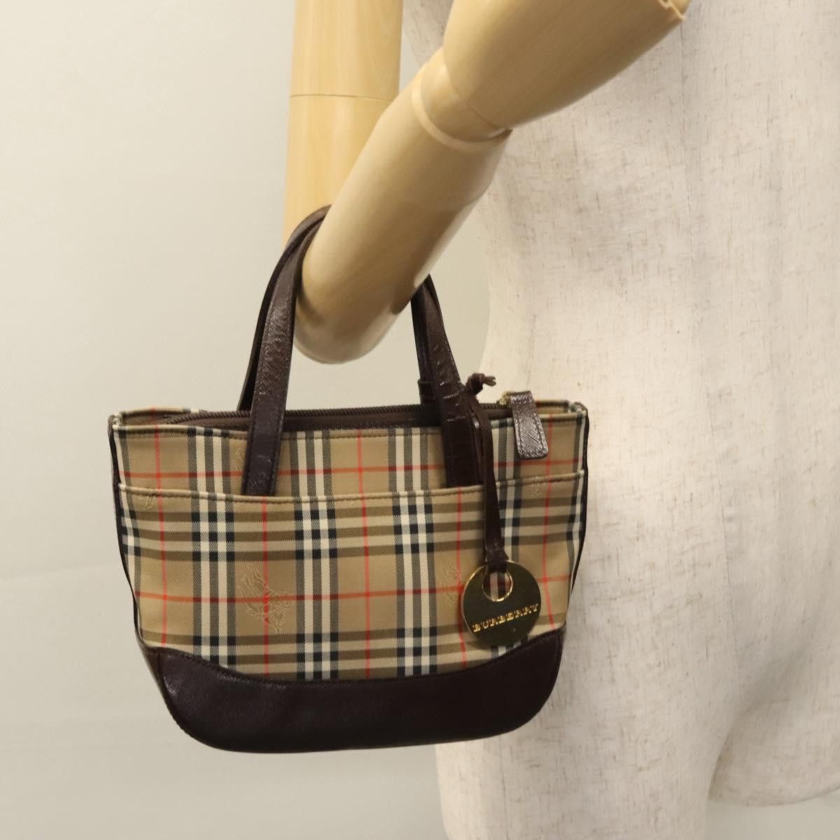 Burberry Nova Check Beige Canvas Handbag (Pre-Owned) Size ONE SIZE - 14 Thumbnail