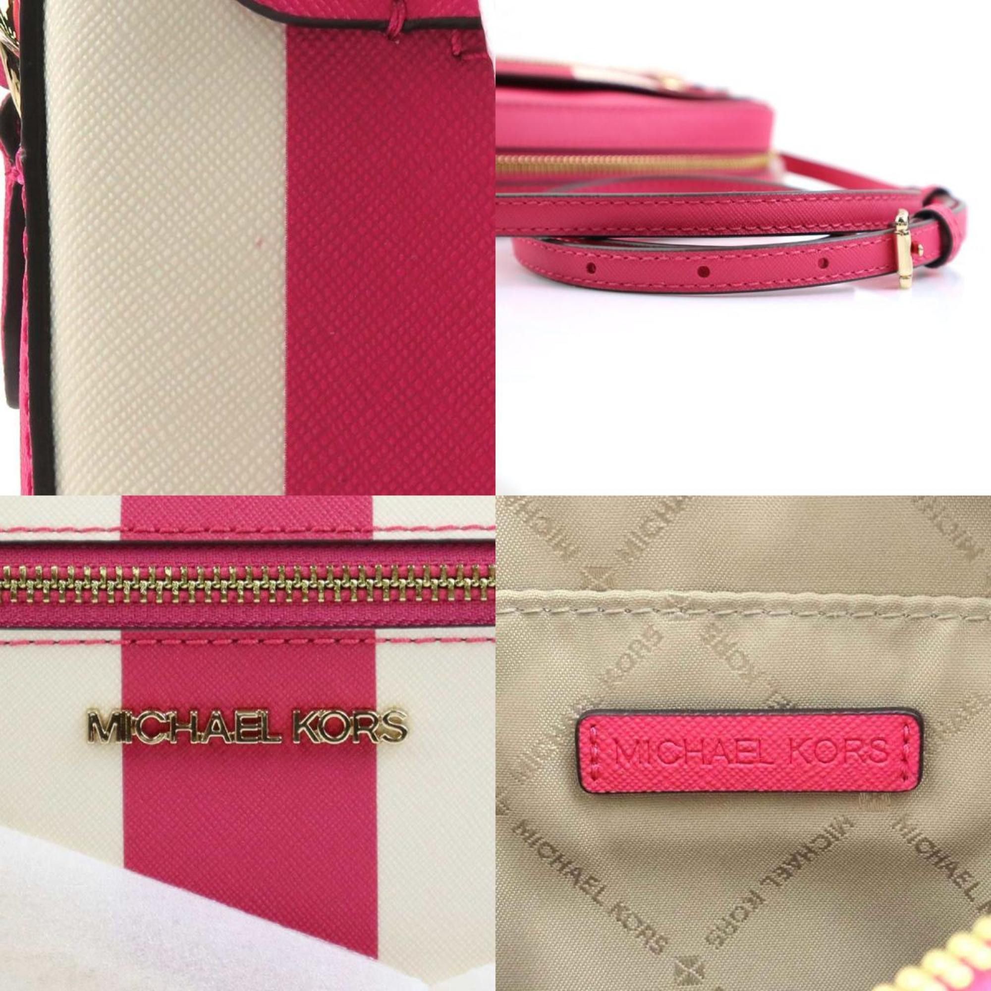 Michael Kors Michael Kors Shoulder Bag Leather Pink x White Women's r10407k Size ONE SIZE - 4 Thumbnail