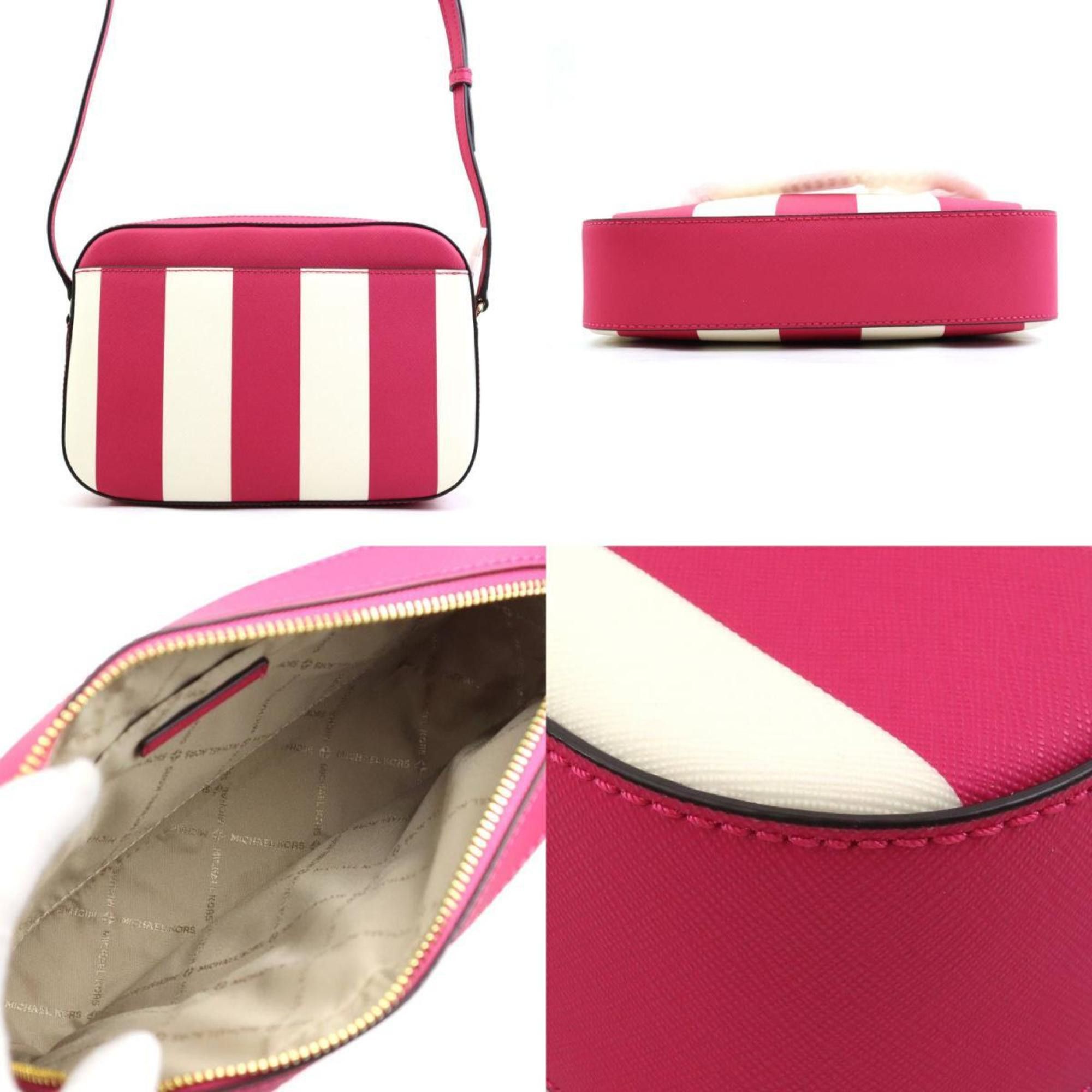 Michael Kors Michael Kors Shoulder Bag Leather Pink x White Women's r10407k Size ONE SIZE - 3 Thumbnail