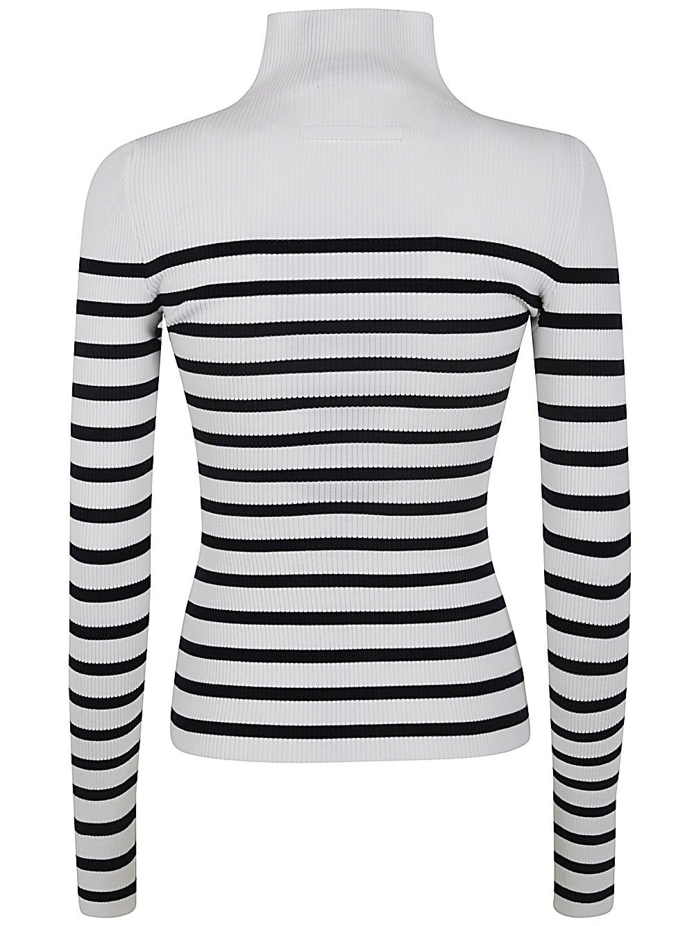 Jean Paul Gaultier RIBBED MARINIERE PULLOVER WITH TRANSPARENT WINDOW DETAIL Size L / US 10 / IT 46 - 2 Thumbnail