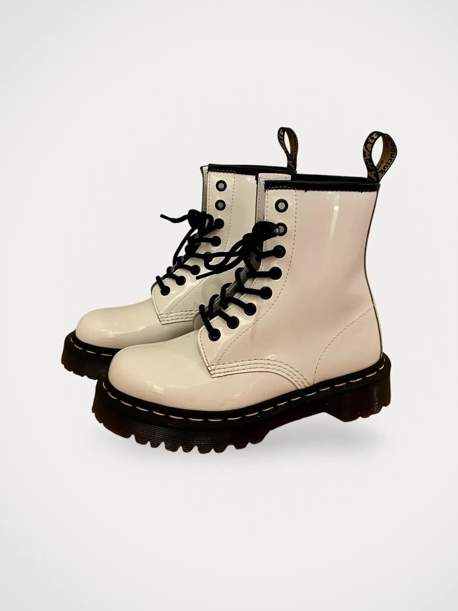 Dr. Martens Dr. Martens 1460 Bex White Patent Lamper Boots Size US 6 / IT 36 - 2 Thumbnail