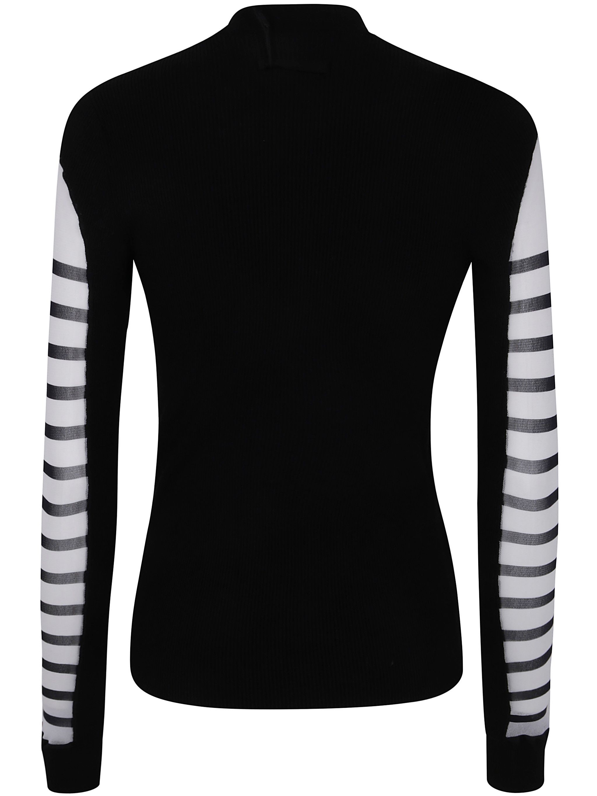 Jean Paul Gaultier MIX MESH AND KNIT LONG SLEEVES PULLOVER PRINTED "MARINIERE" Size M / US 6-8 / IT 42-44 - 5 Thumbnail
