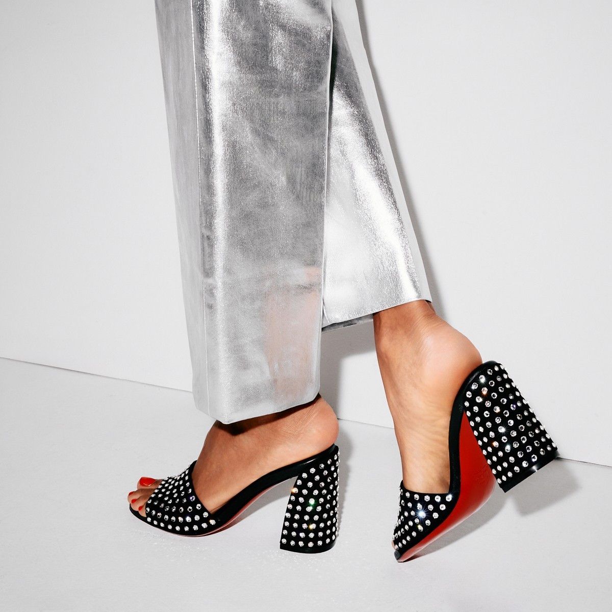 Christian Louboutin Jane Mule Strass Boum 85mm Size US 10 / IT 40 - 2 Thumbnail