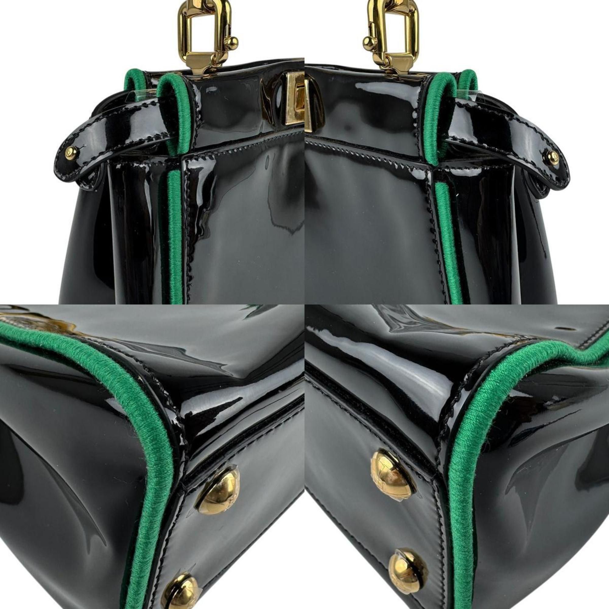 Fendi FENDI Handbag Shoulder Bag Mini Peekaboo Iconic Enamel Black x Green Women's 8BN316-AA37 z3916 Size ONE SIZE - 4 Thumbnail